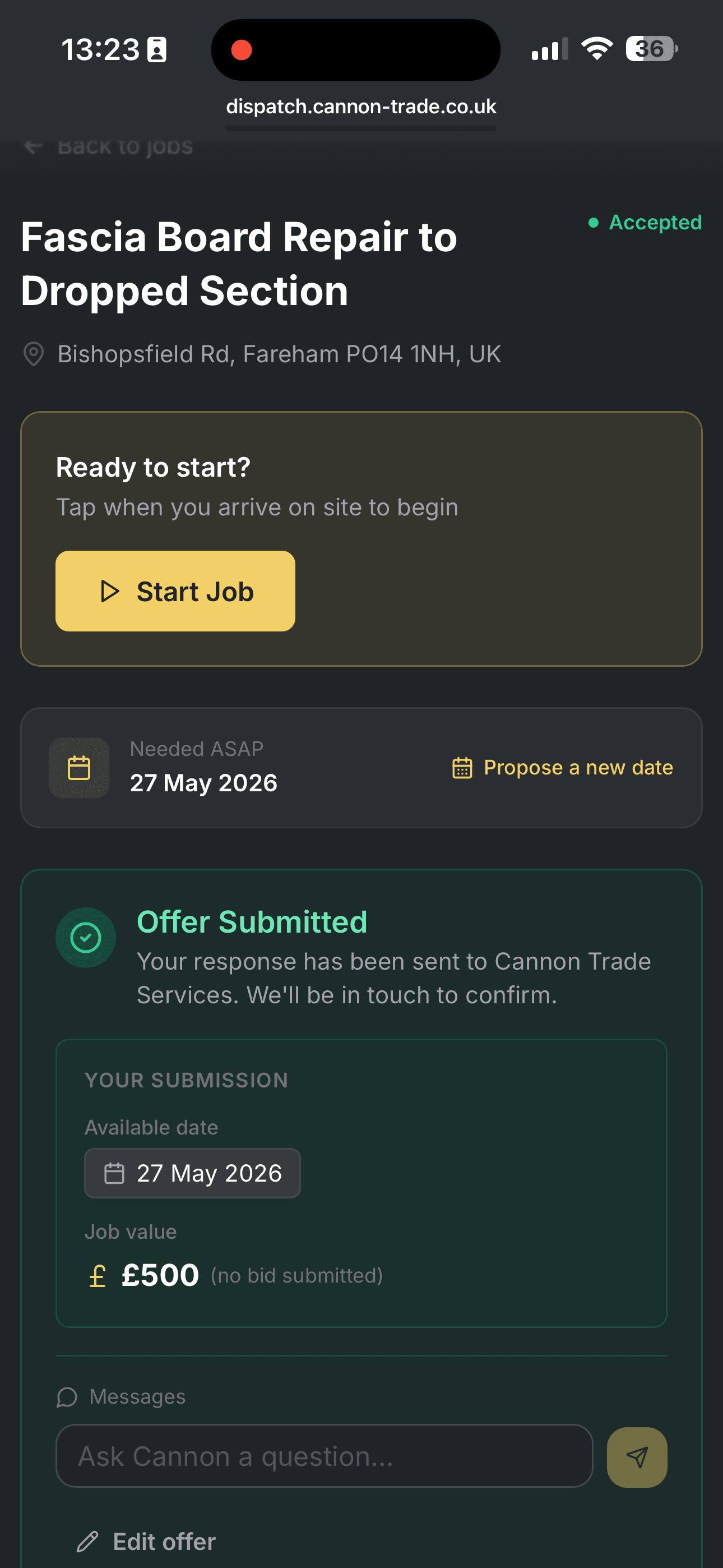 Start the job